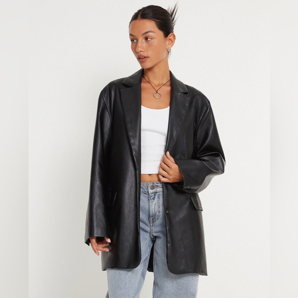 Motel Rocks - Saken Blazer in PU Black - XS